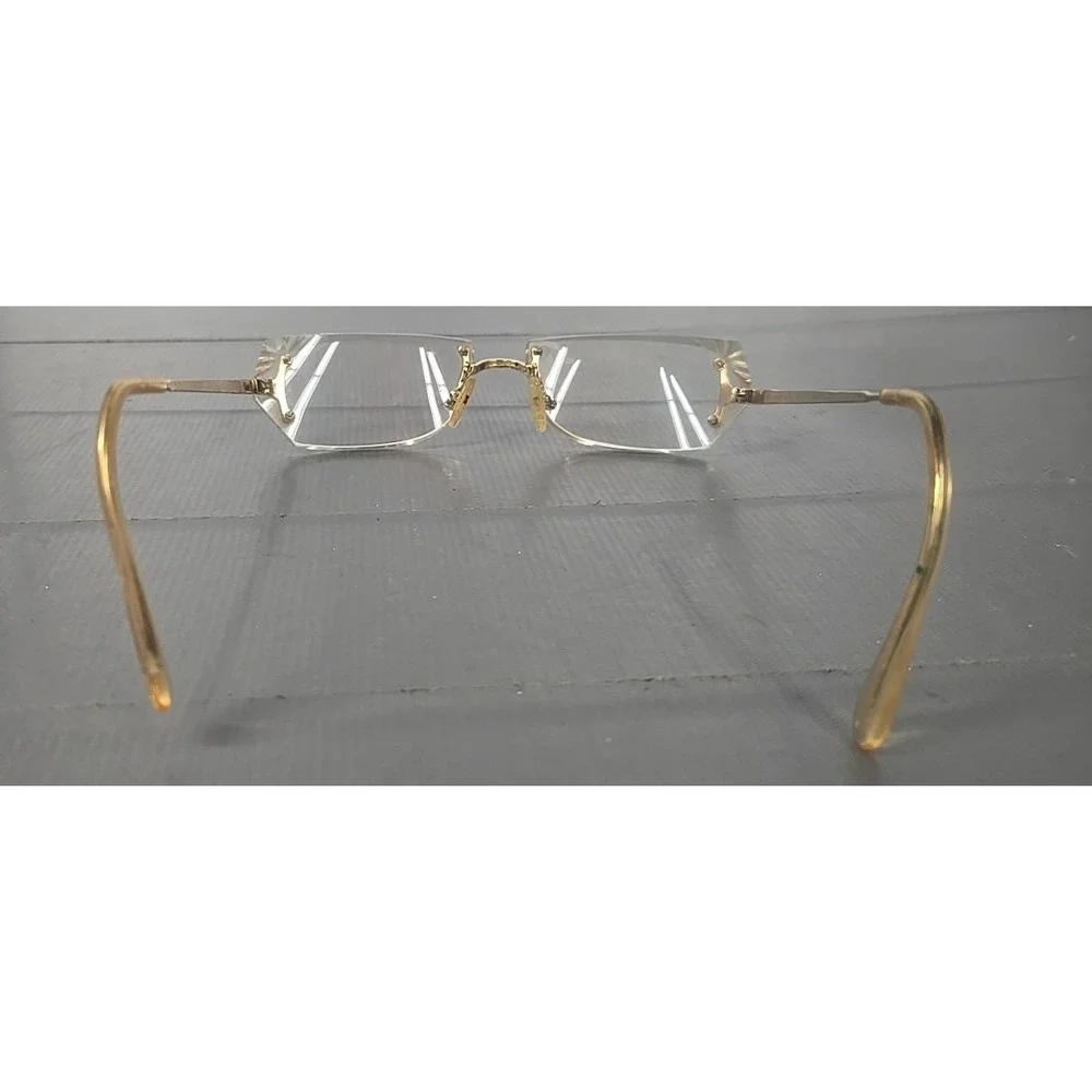 Antique Rimless Angular lens drill mount Ceres Gep 22KTS glasses...